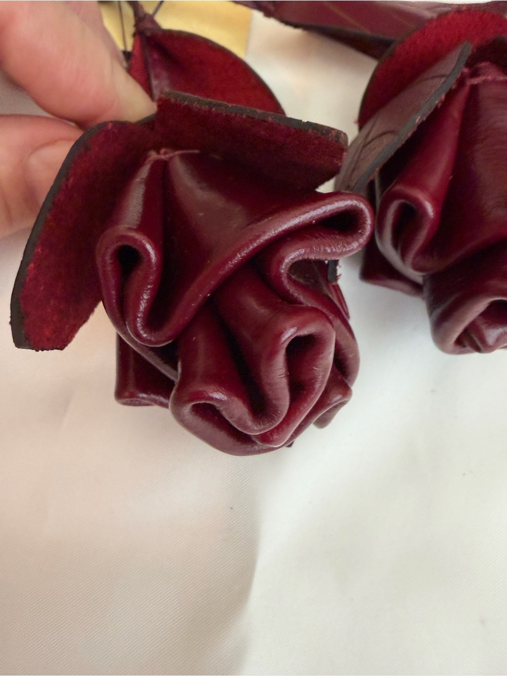 Patricia Nash Oxblood Leather Rose Purse Charm Key Fob NWT - Picture 4 of 8